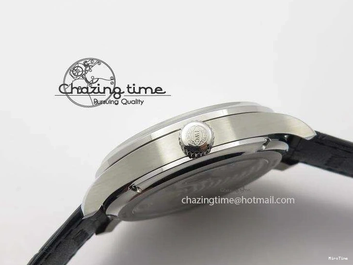 MIROTIME 0428 Portuguese Tourbillon Power Reserve Moonphase SS Black Dial Gold Numbers On Black Leather Strap RelaxedFit 7320